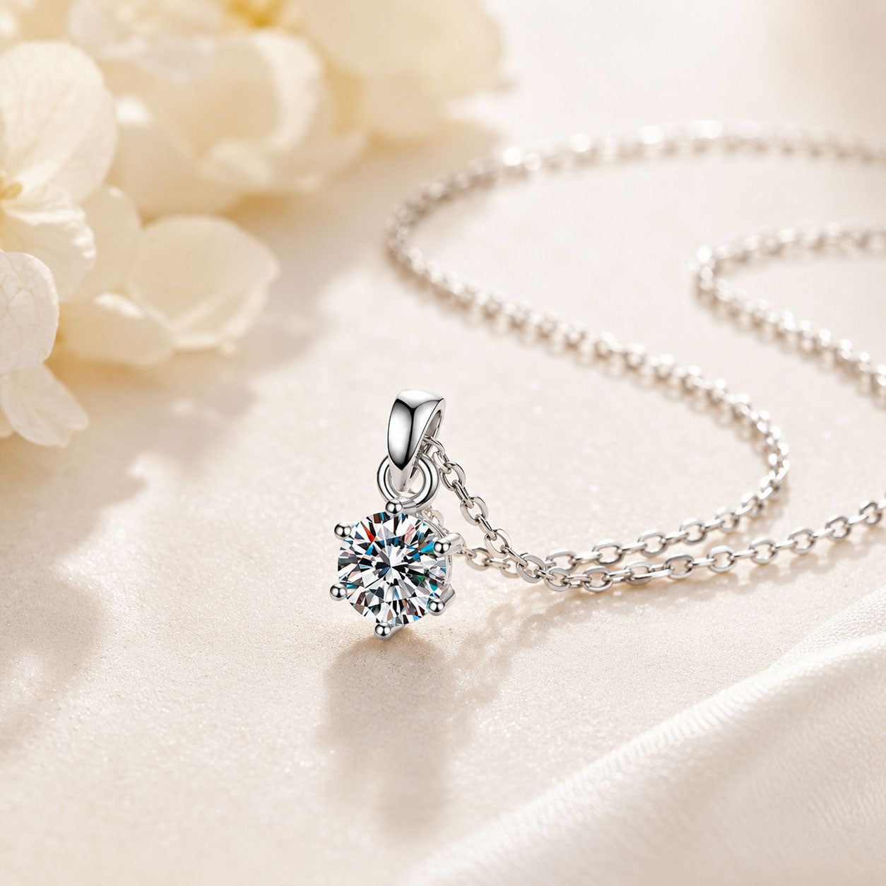 Classic Solitaire Lab Diamond Necklace