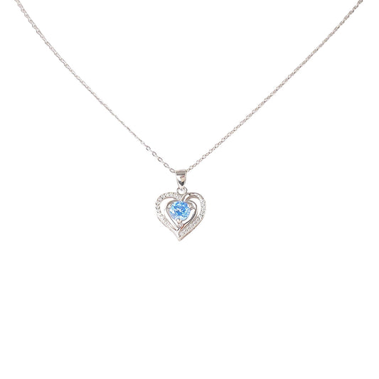 Heart of the Ocean Blue Gemstone S925 Necklace