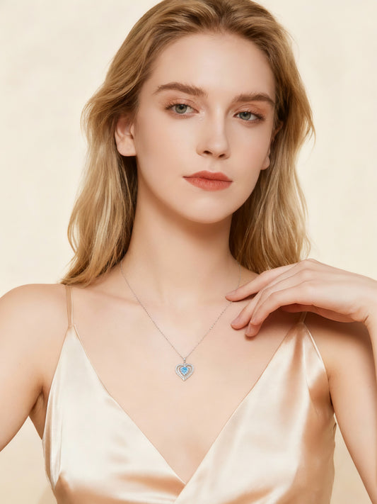 Heart of the Ocean Blue Gemstone S925 Necklace