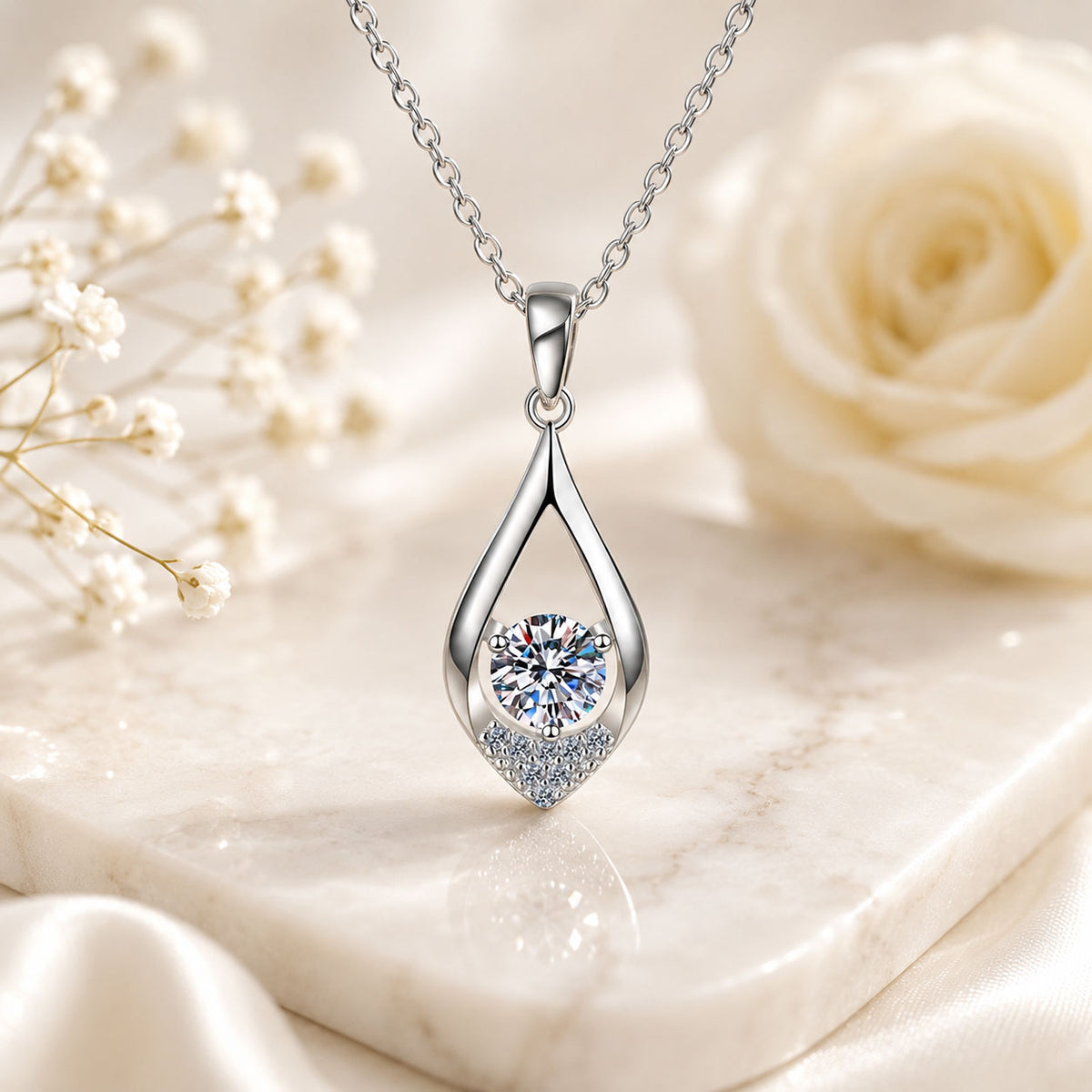Teardrop Lab Grown Diamond Necklace