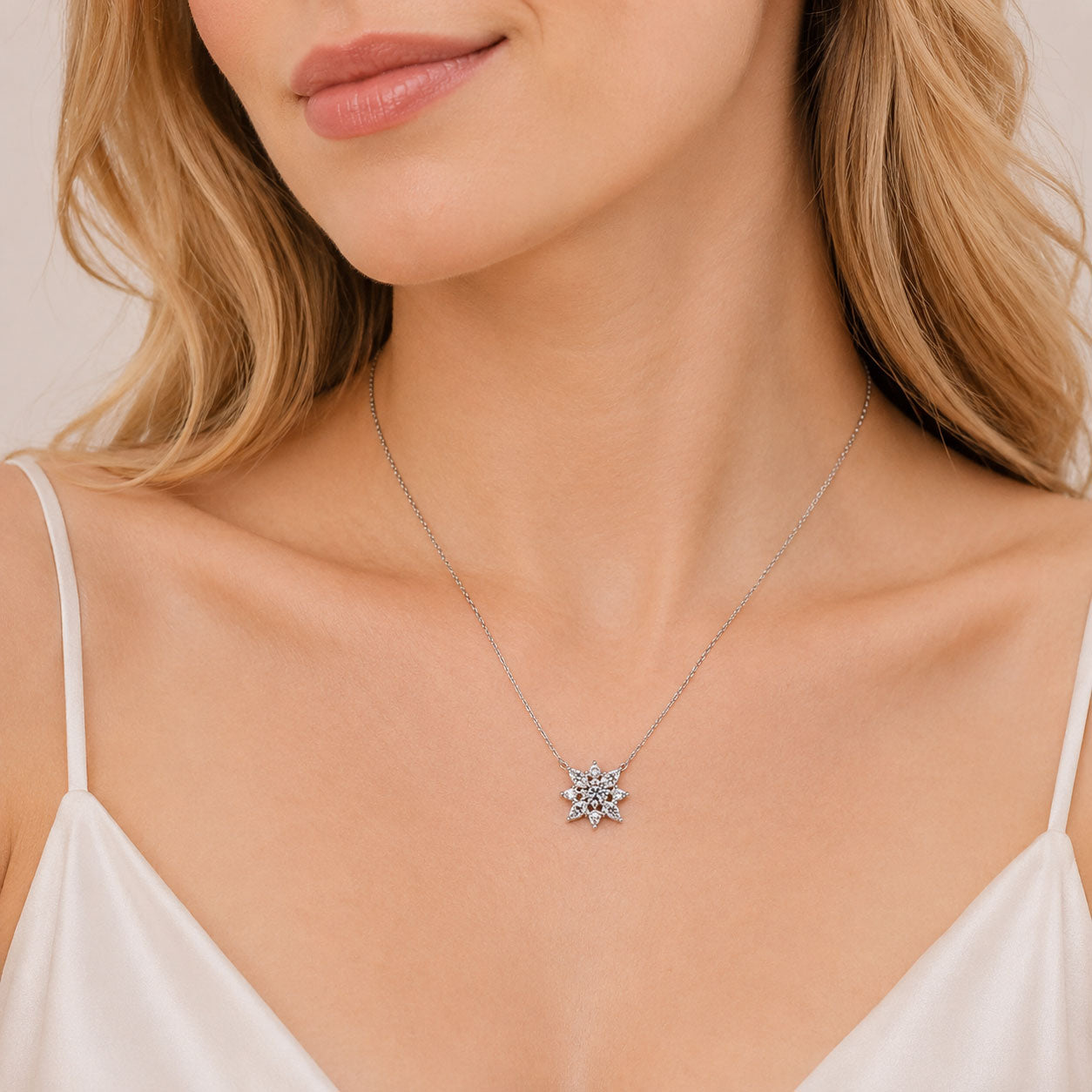 Blooming Star Lab Diamond Necklace