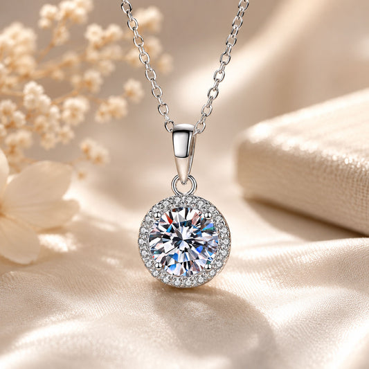 Brilliant Halo Lab Diamond Necklace