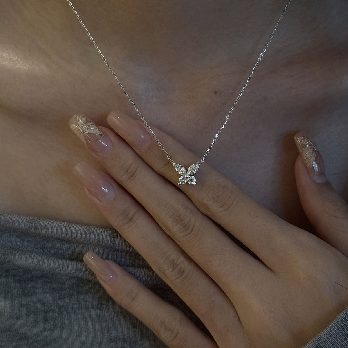 Butterfly Lab Grown Diamond Necklace