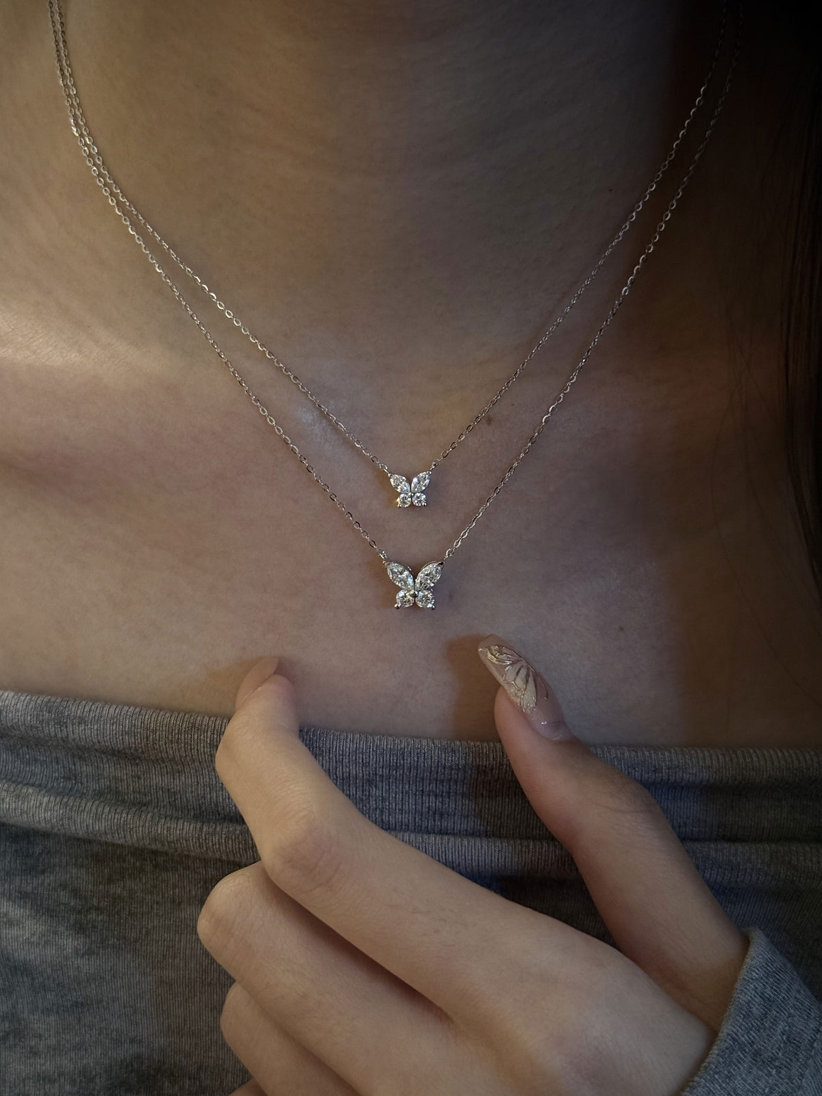 Butterfly Lab Grown Diamond Necklace