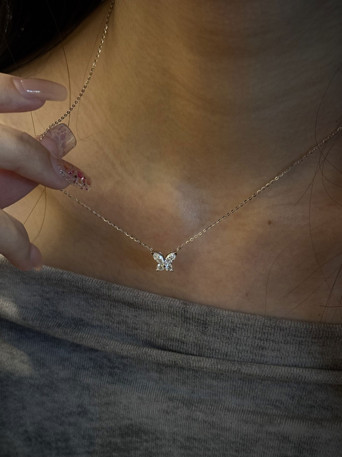 Butterfly Lab Grown Diamond Necklace