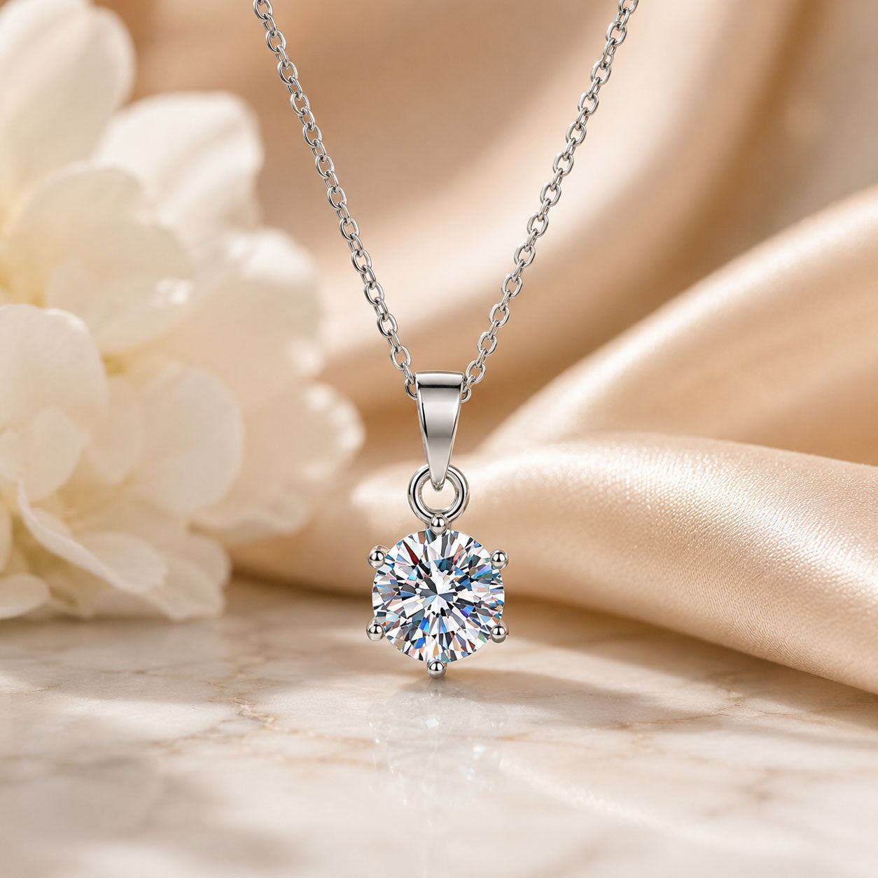 Classic Solitaire Lab Diamond Necklace