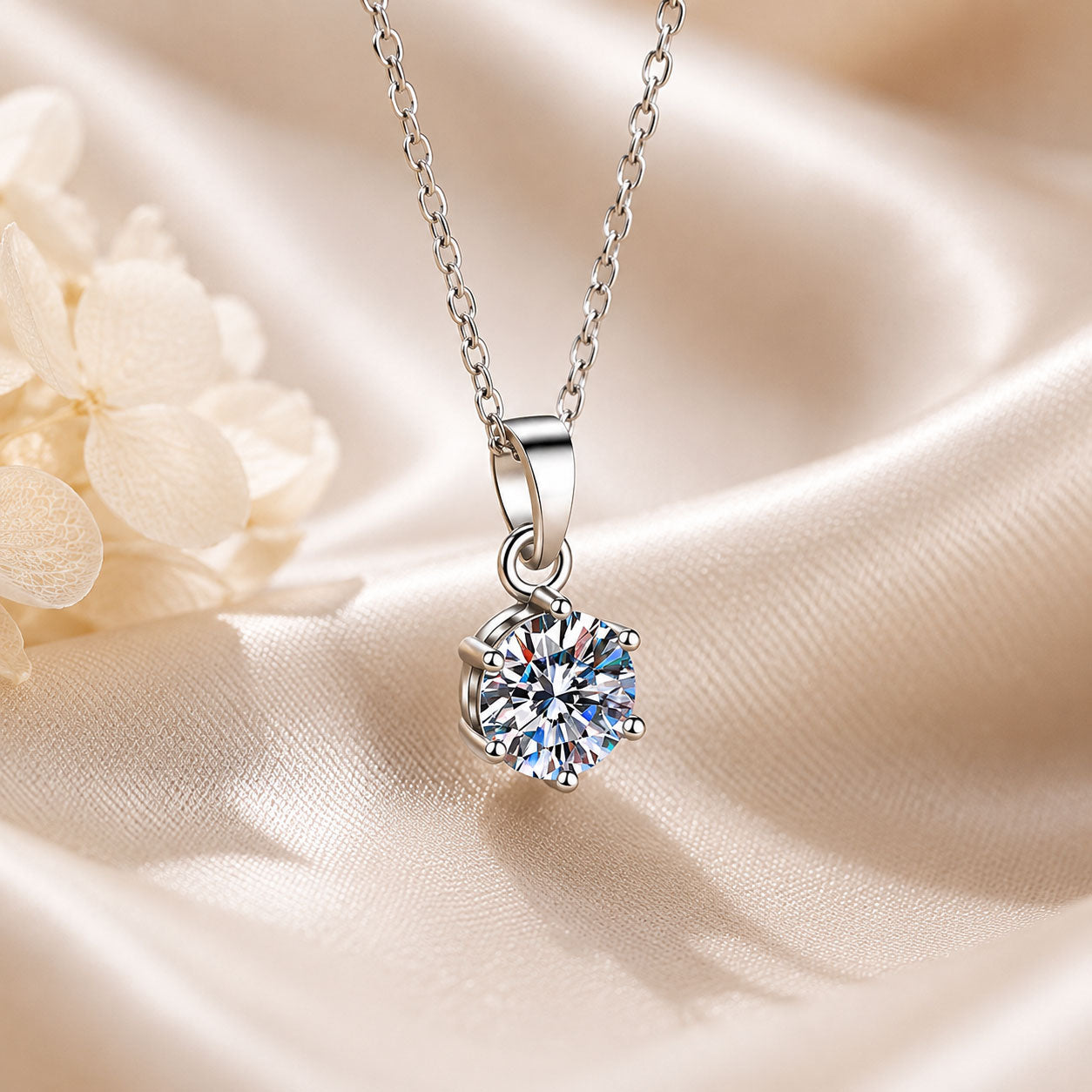 Classic Solitaire Lab Diamond Necklace