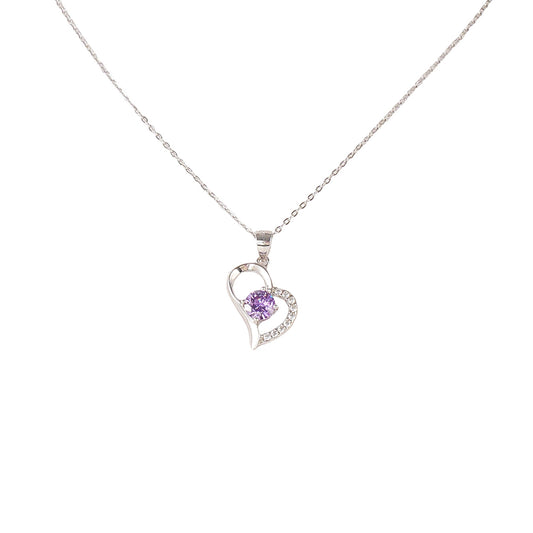 Flowing Heart Colored Gemstone S925 Necklace