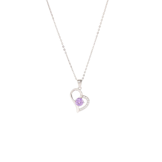Flowing Heart Colored Gemstone S925 Necklace