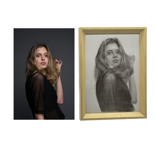 Hand-drawn Custom Highly Detailed Realistic Portrait Sketch