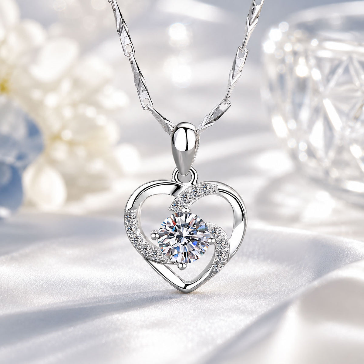 Heart-Shaped Lab Grown Diamond Necklace