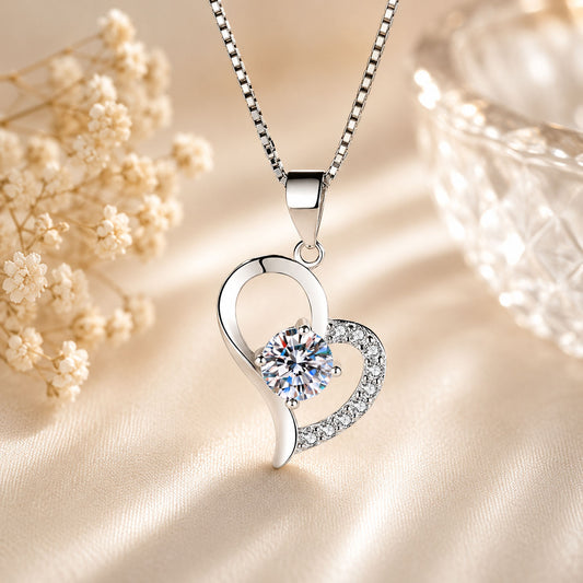 Lab Diamond Heart Pendant Necklace