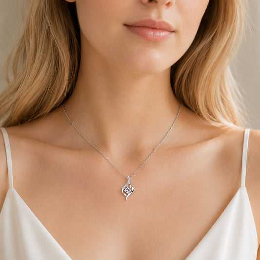 Lab Diamond Twist Pendant Necklace