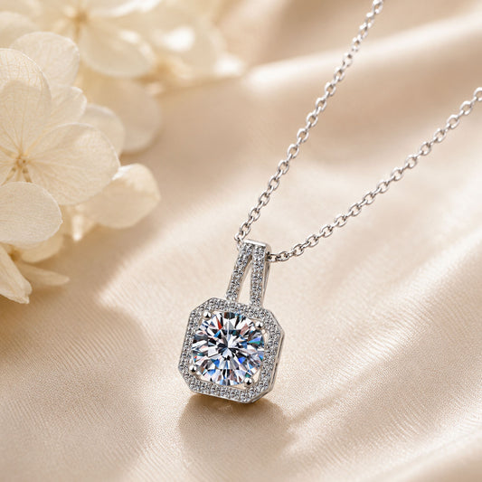 Radiant Lock Lab Diamond Necklace