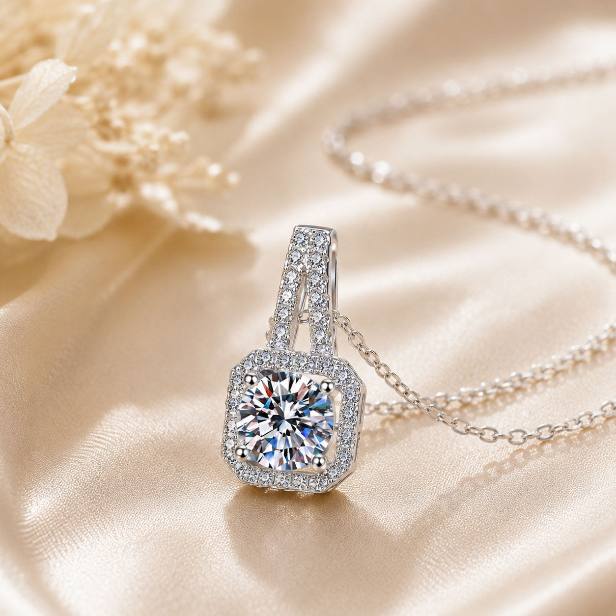 Radiant Lock Lab Diamond Necklace