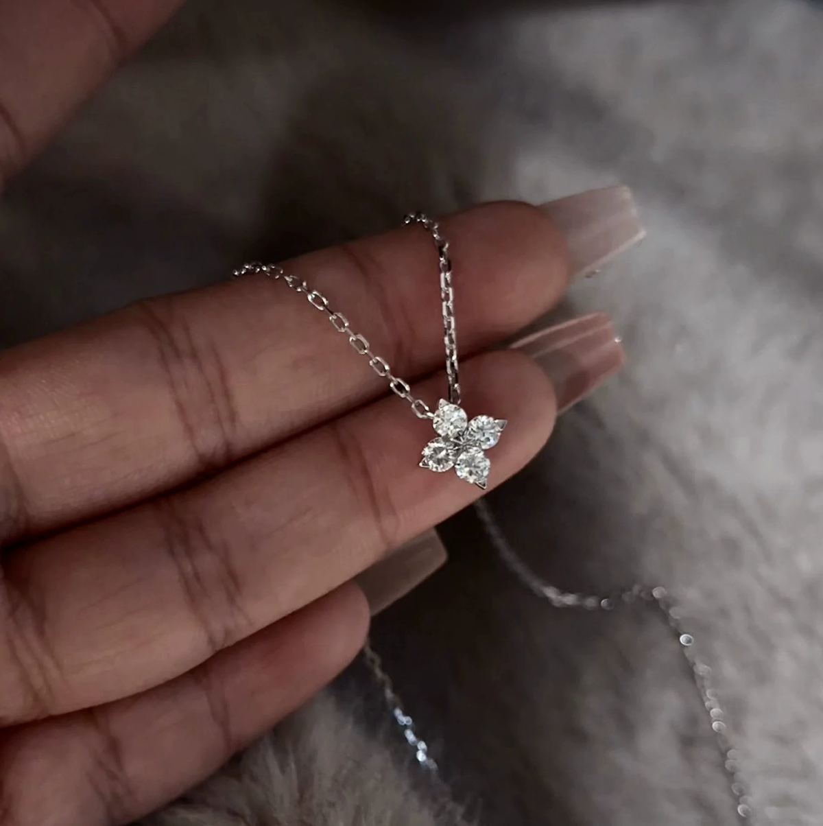 Lucky Four Leaf Lab-Grown Diamond Necklace