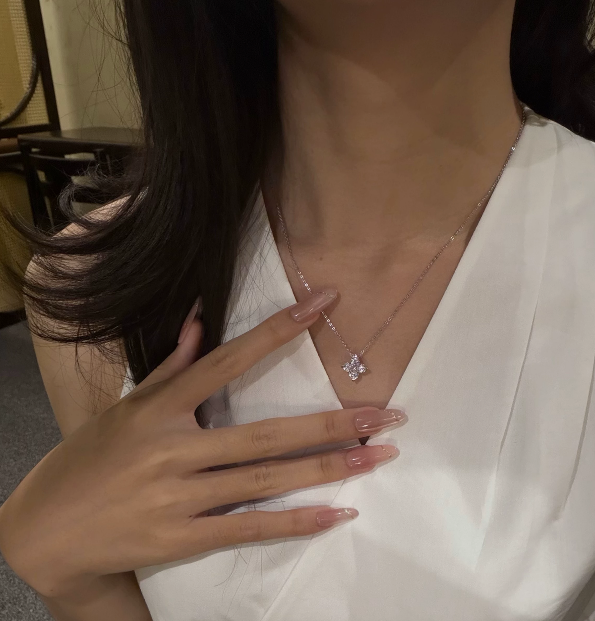Lucky Four Leaf Lab-Grown Diamond Necklace