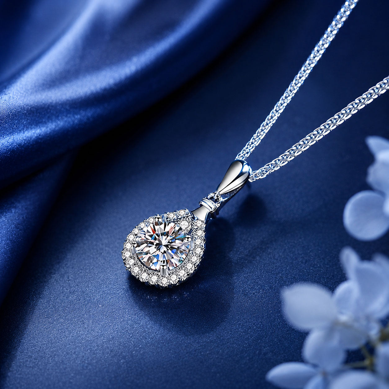 Radiant Water Drop Lab Diamond Necklace